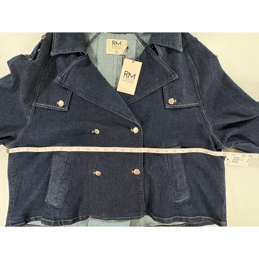 Rebecca Minkoff Blair Wash Denim Jacket XXL – Double Breasted Snap Front - NWT - Picture 5 of 8